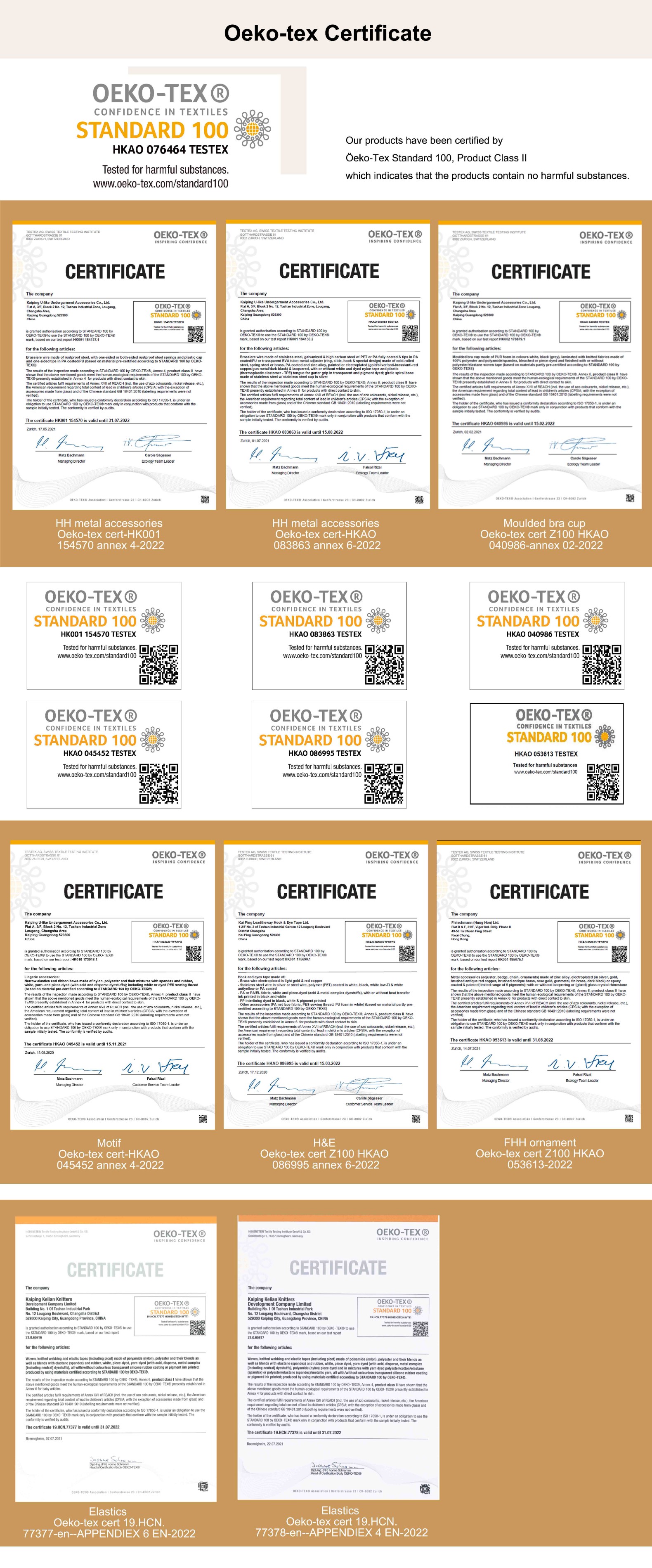 ISO14001 SGS DQS OEKO-TEX STANDARD 100